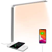 Los mejores  - Lámpara Escritorio，Flexo Escritorio LED con carga inalámbrica-lampara tactil，lámparas de mesa，Lámpara de Oficina con 5…